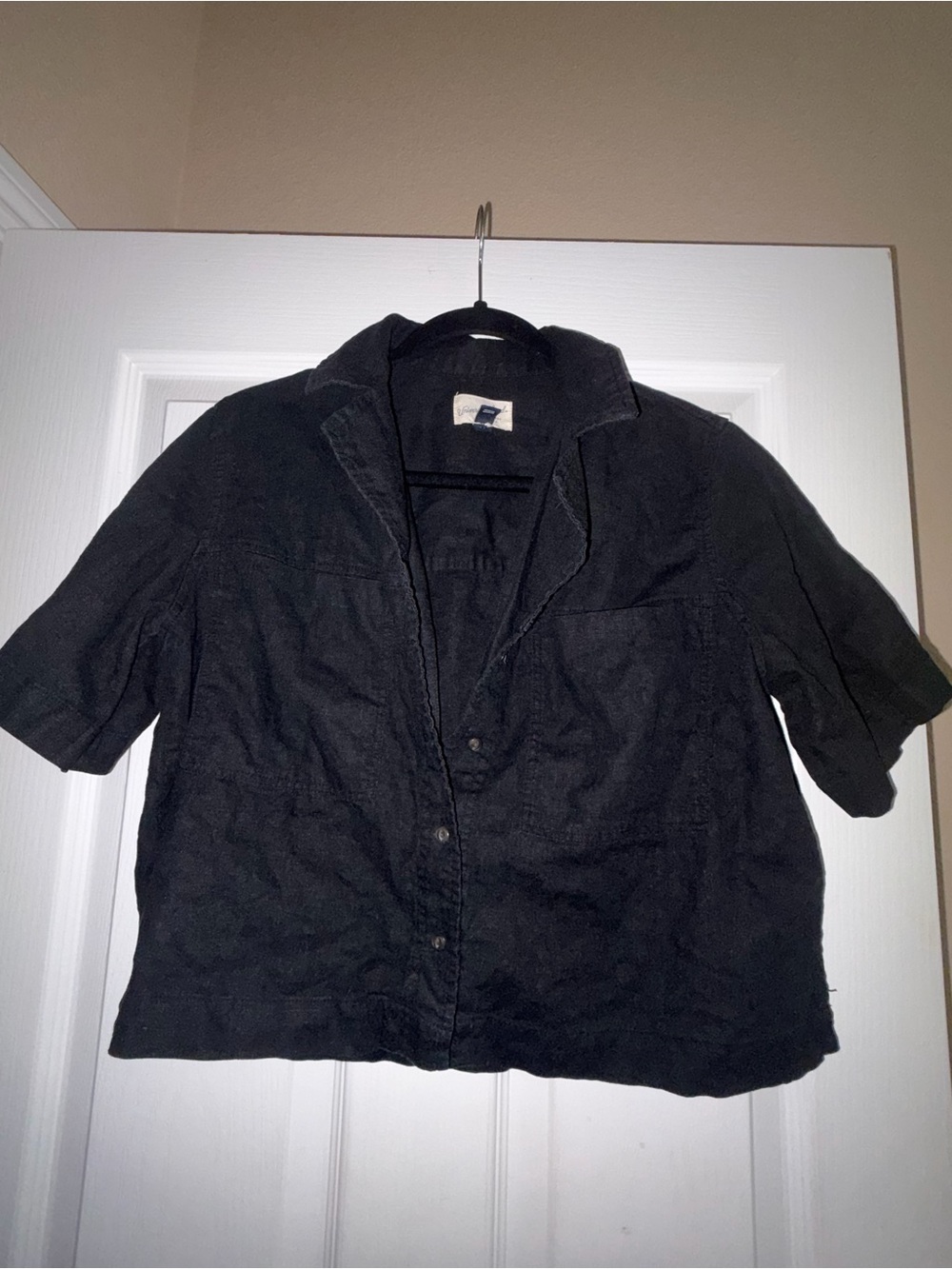 Universal Thread Black Short-Sleeve Boxy Button Jacket